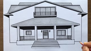 How to Draw a House in 1 Point Perspective