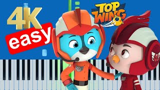 Top Wing Theme Song (Slow Easy) Beginner Piano Tutorial 4K