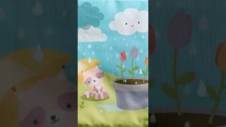 El mapache esta cubierto con un paraguas mientras espera la cosecha de su siembra 🌸❤️❤️🌿🌧️☔️✨