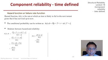 STRUCTURAL RELIABILITY Lecture 16 module 01: hazard (or, failure rate) function