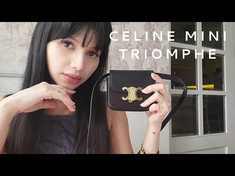 【CELINE 】 Mini Triomphe in shiny calfskin Celine Mini Triomphe - Review + What Fits! - YouTube