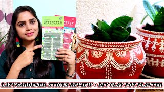 2 Easy Clay Pot Painting || Lazygardener Plant Food Sticks Review || DIY Planter Ideas || Warli Art