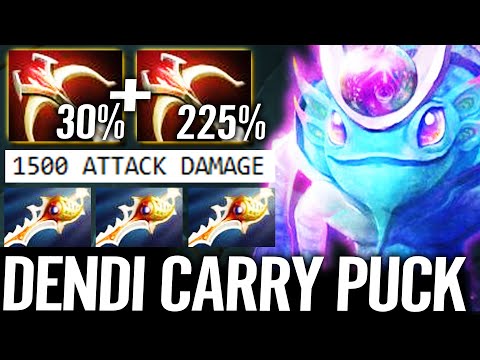 🔥 WTF DENDI 1500 Attack Damage + 225% Crit Deadalus Carry Puck Monster Right Click 7.29 Dota 2 Pro