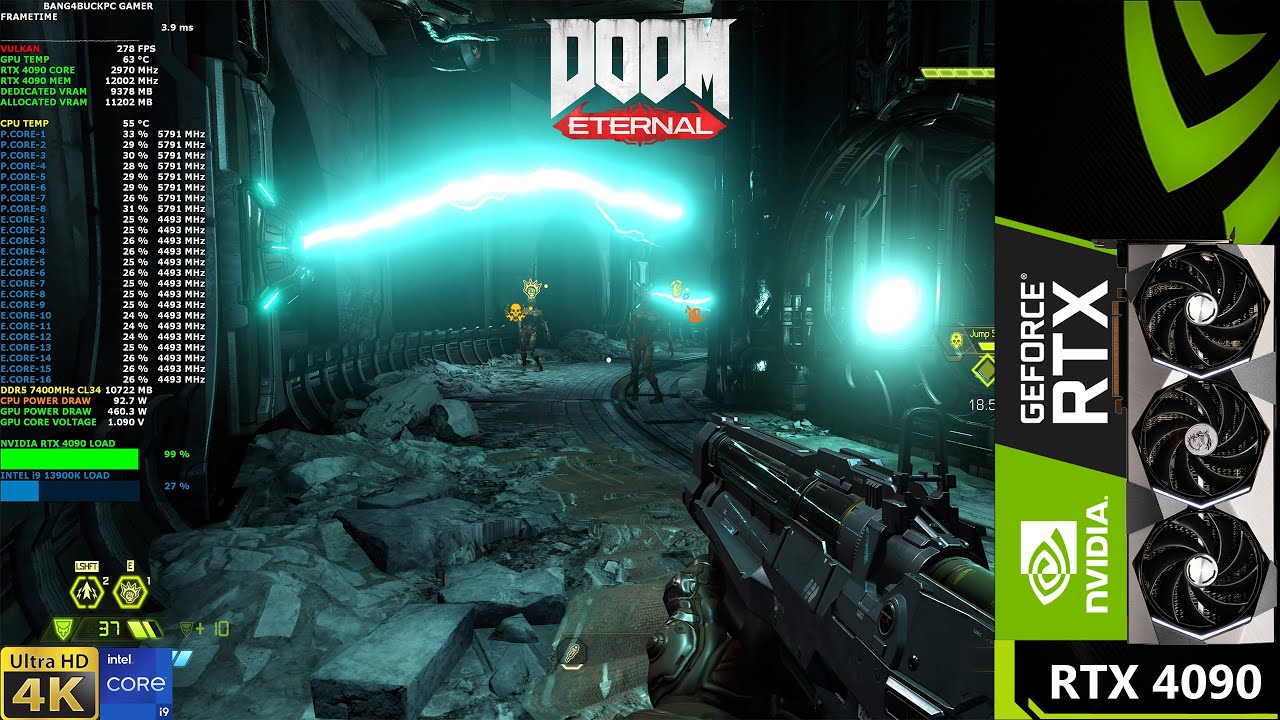 GeForce RTX 4090 game performance estimates leave RTX 3090 and RX 6900 XT  in the dust as Doom Eternal prediction hits 400 FPS at 4K ultra -   News