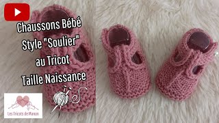 Chaussons de naissance bébé - Elenie - Faits main