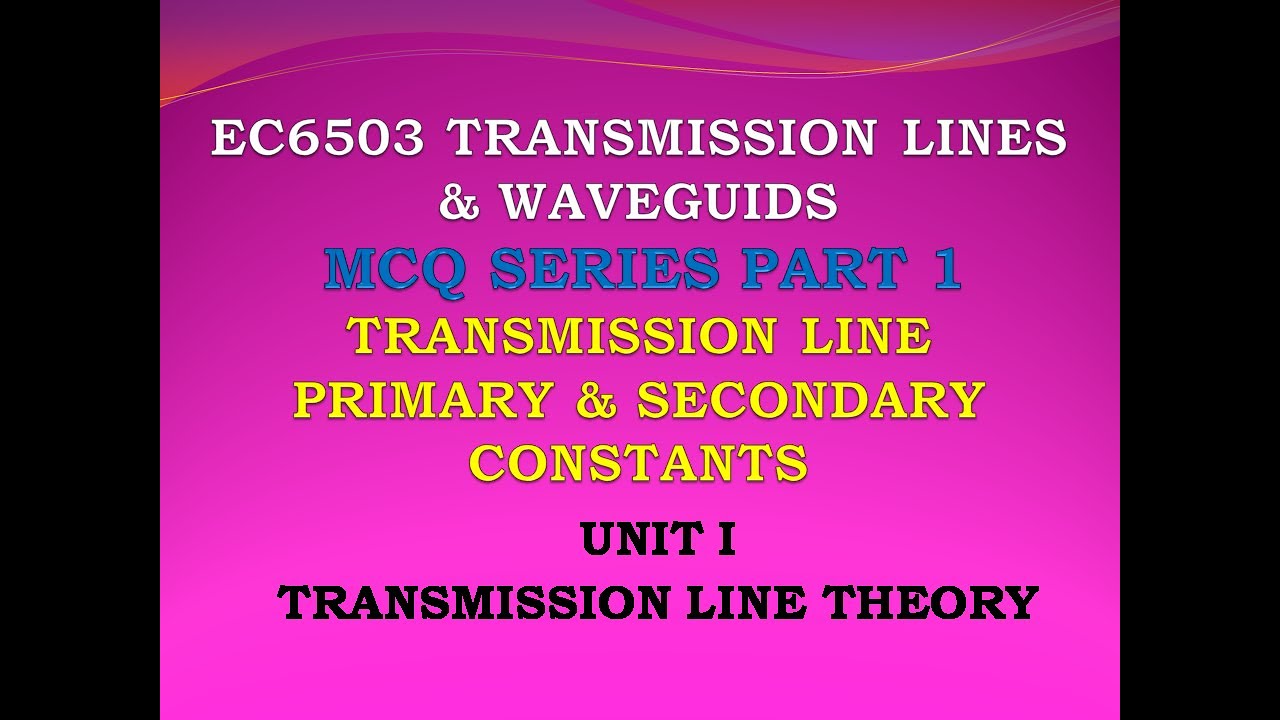 EC6503 MCQ Transmission lines and waveguides MCQ TLW MCQ