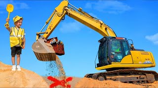 Excavator Finds A Chest Full Of Toy Vehicles For Kids