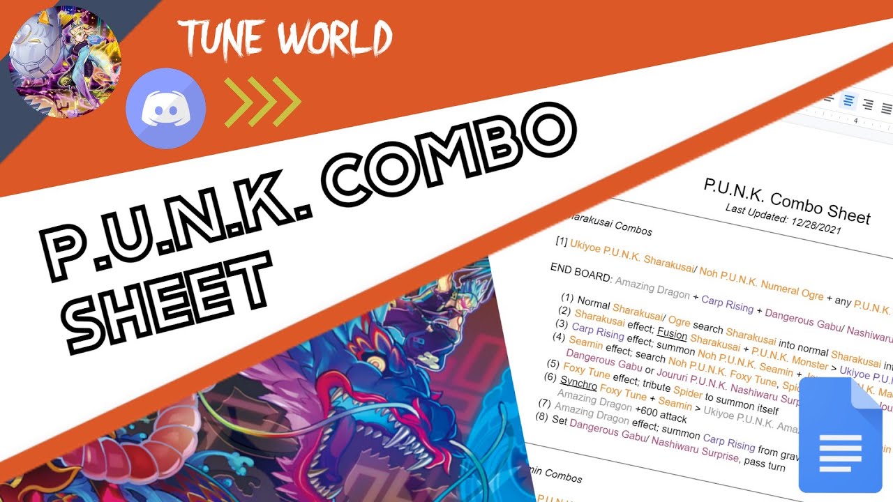 Yugioh! P.U.N.K. TCG Combo Sheet YouTube
