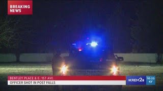 Officer shot in Post Falls, law enforcement searching for suspect