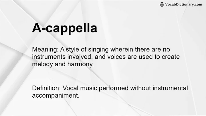 A-cappella Meaning