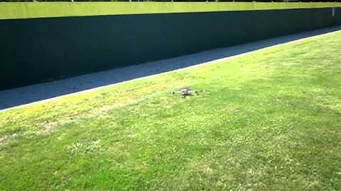 Lego UAV quadcopter maiden flight (and crash)