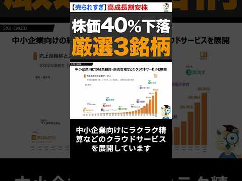 【下げ過ぎ】好業績も株価売られ過ぎの割安成長株3選 #shrots