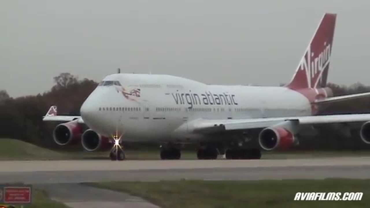 Virgin Atlantic Boeing 747-400 takeoff - YouTube
