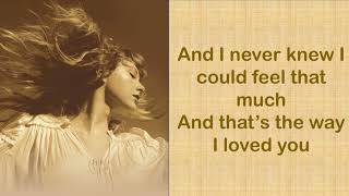 THE WAY I LOVED YOU - Taylor Swift (Taylor's Version) (Lyrics) Resimi