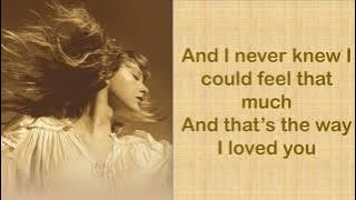 THE WAY I LOVED YOU - Taylor Swift (Taylor's Version) (Lyrics)