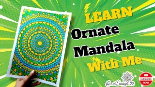 Easy Ornate Mandala Art Tutorial for Beginners | Step by Step Mandala Drawing | #mandalaart #art 