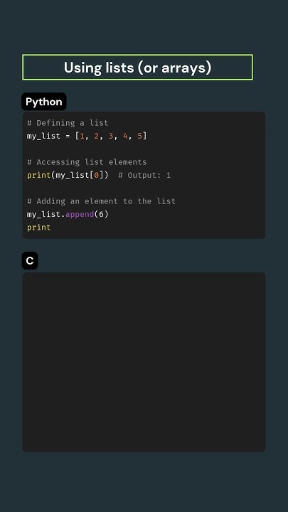 Using lists (or arrays) in Python, C Programming - YouTube