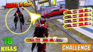 😱 OMG !! MAX RP JOKER X-SUIT WITH MYTHIC RED BUGATTI CHALLENGED ME \& BLOODRAVEN X-SUIT IN BGMI