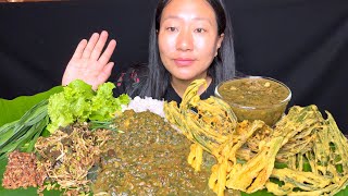 Famous Manipuri Dish Hawaijar Chagempomba, Chives Bora Stink Bean Singju Hawaijar Chutney Mukbang 