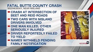 Nisland man killed in Butte County crash
