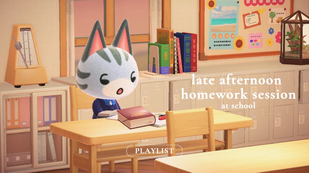 studying alone after school 🙇🏻‍♀️📚 lofi music for focus 집중할 때 듣는 로파이 음악 | acnh 모동숲 あつ森