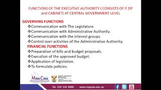 Public Finance  N5 (The role of the Executive Authority - Module 3) - Mrs. T.H. Ngubeni