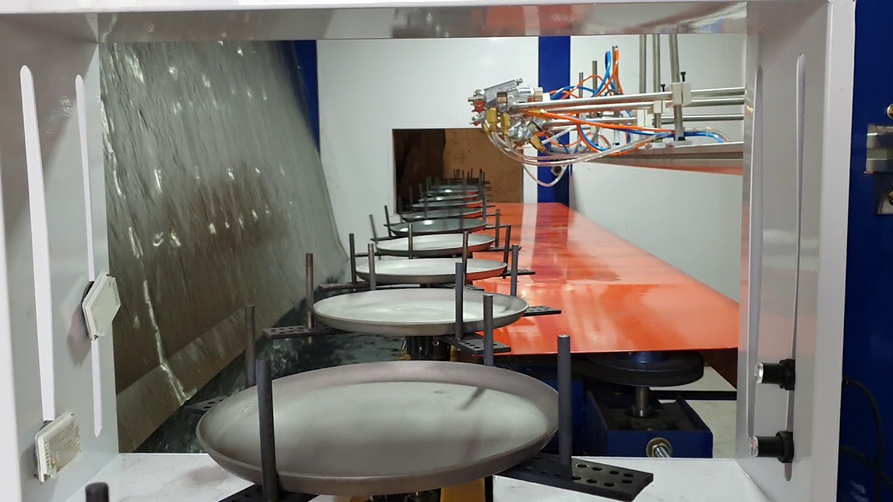 Automatic spray coating line, Nonstick coating line YouTube