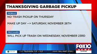 Thanksgiving holiday to affect garbage collection in Prichard, Mobile