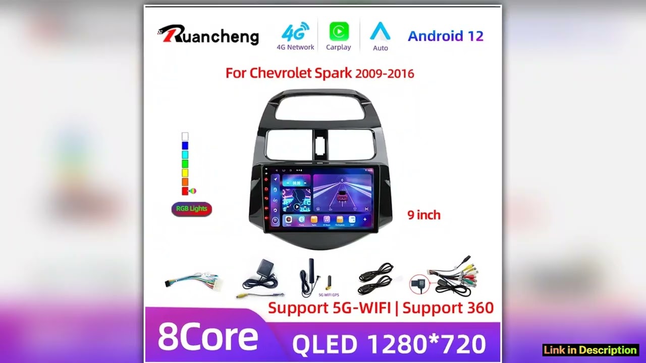 2Din 4G Android 14 Car Radio Multimedia Video Player For Chevrolet Spark Beat Matiz Creative