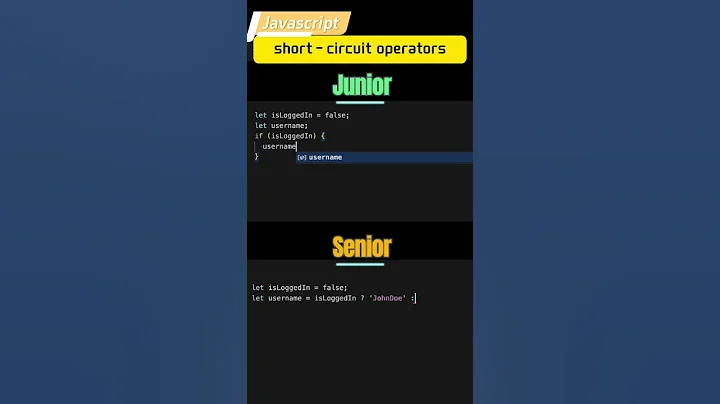 Junior VS Senior Developer: Short-circuit operators🤓💻 #developerlife #javascript #shortcircuit