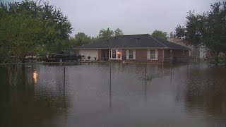 A look at some of the flooded properties in Alvin, TX after Hurricane Nicholas | Raw video