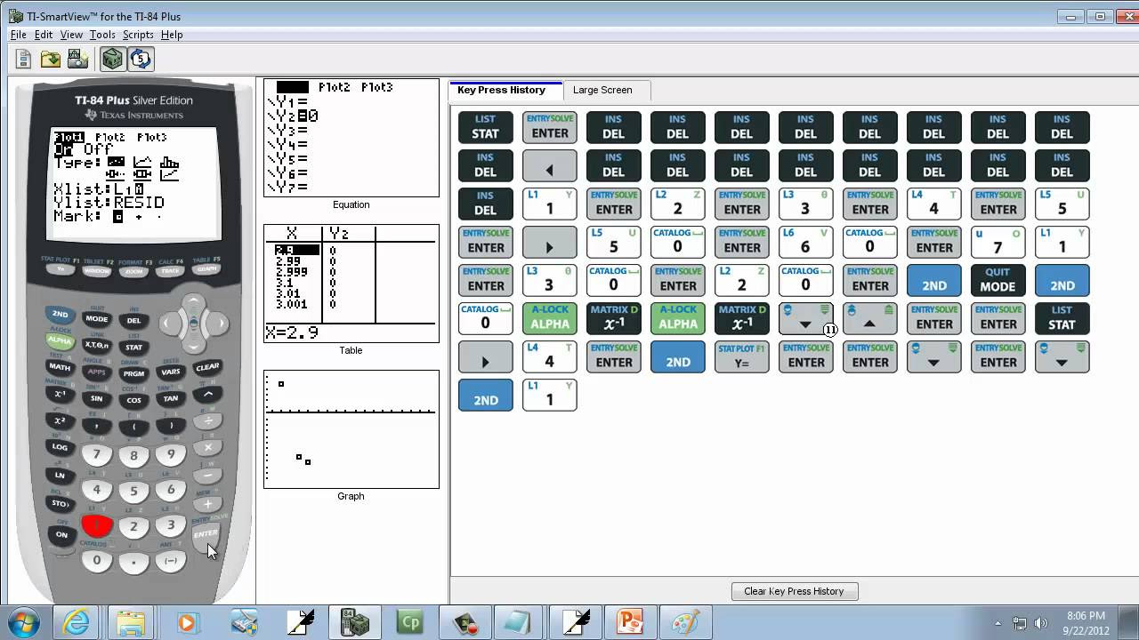 Elementary Statistics: Creating a Residual Plot on TI-83-84