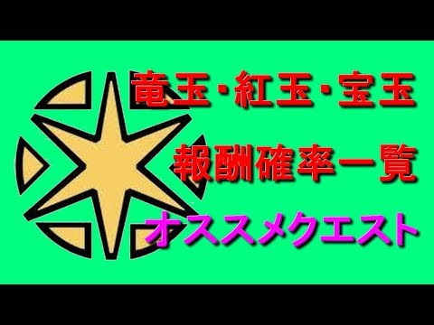 Mhw 宝玉 紅玉 竜玉の報酬確率一覧まとめ オススメの出やすいクエストは モンハンワールド Youtube