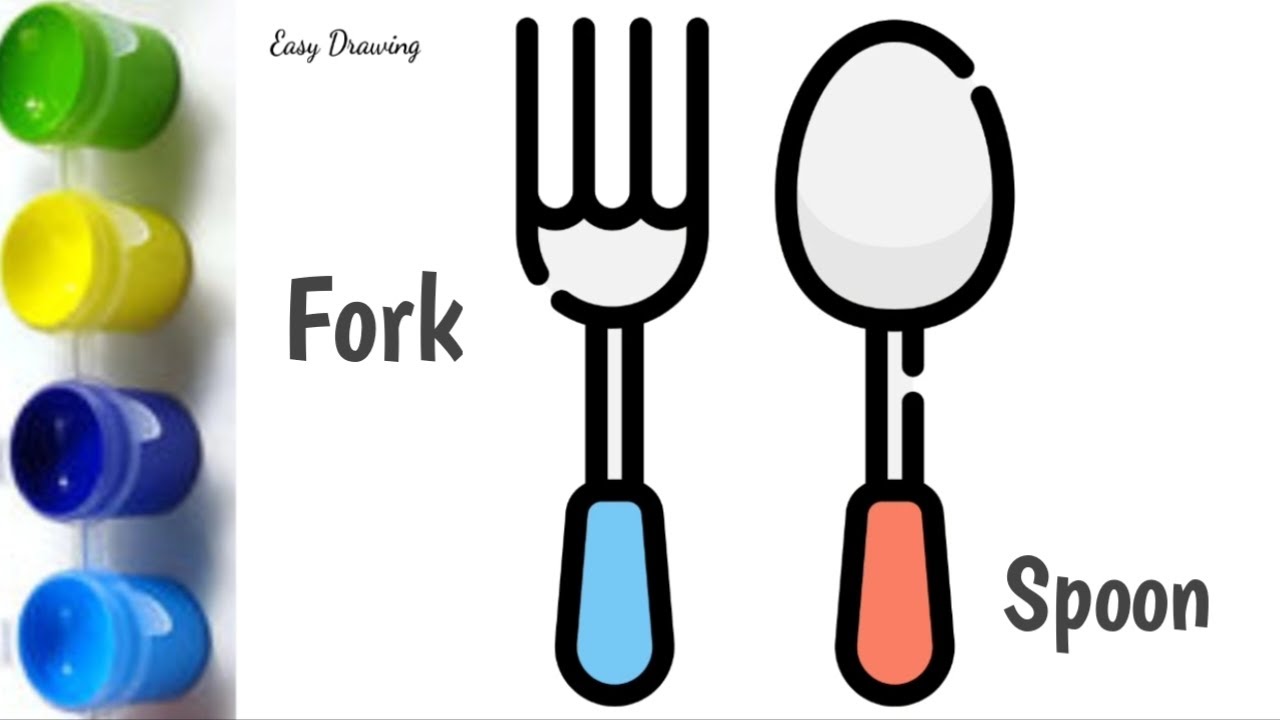 Drawing Fork&Spoon/how to draw fork&spoon/forkdrawing