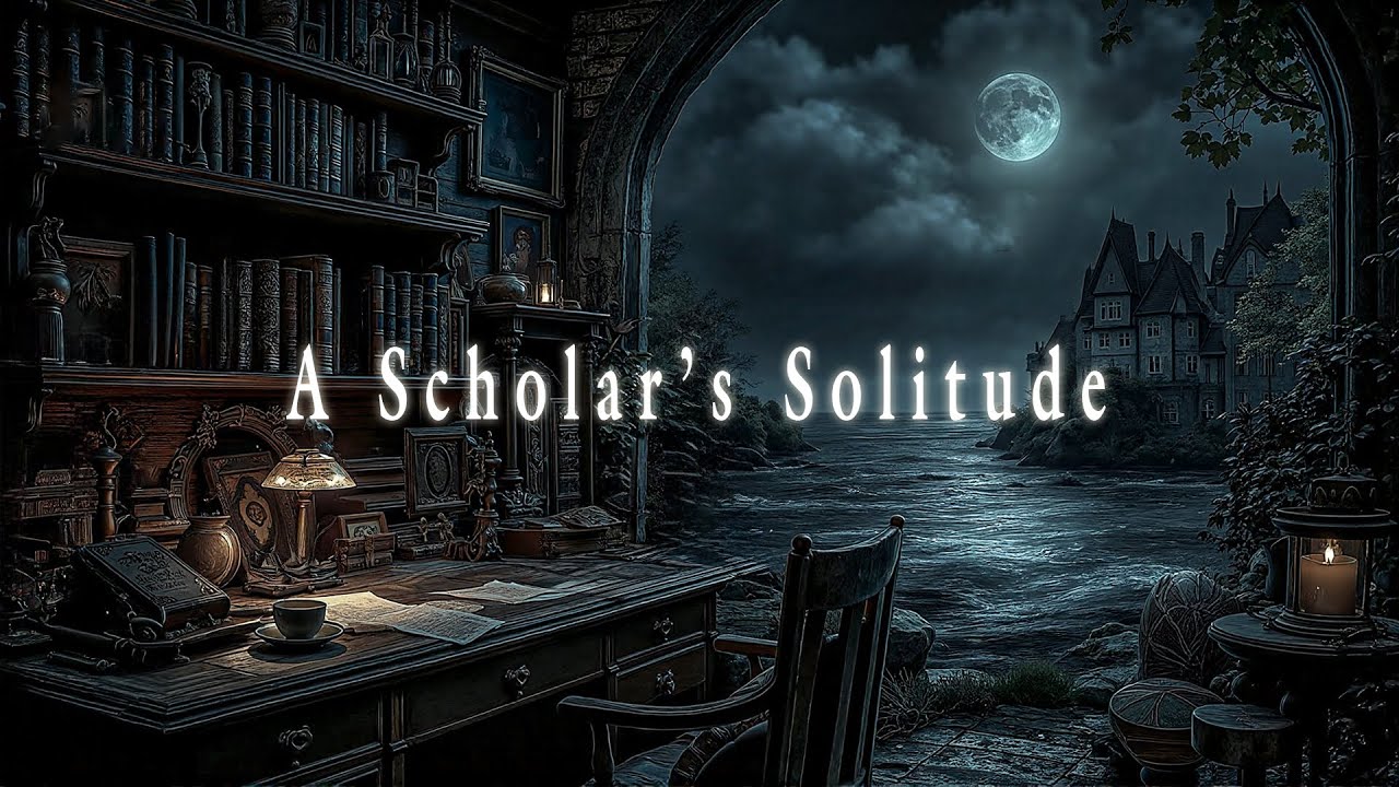 𝐀 𝐒𝐜𝐡𝐨𝐥𝐚𝐫’𝐬 𝐒𝐨𝐥𝐢𝐭𝐮𝐝𝐞 ~ 𝐆𝐥𝐨𝐨𝐦𝐲 𝐏𝐢𝐚𝐧𝐨 𝐢𝐧 𝐚 𝐂𝐚𝐬𝐭𝐥𝐞 𝐋𝐢𝐛𝐫𝐚𝐫𝐲 𝐛𝐲 𝐭𝐡𝐞 𝐎𝐜𝐞𝐚𝐧 | 𝐃𝐚𝐫𝐤 𝐀𝐜𝐚𝐝𝐞𝐦𝐢𝐚 𝐀𝐦𝐛𝐢𝐞𝐧𝐜𝐞