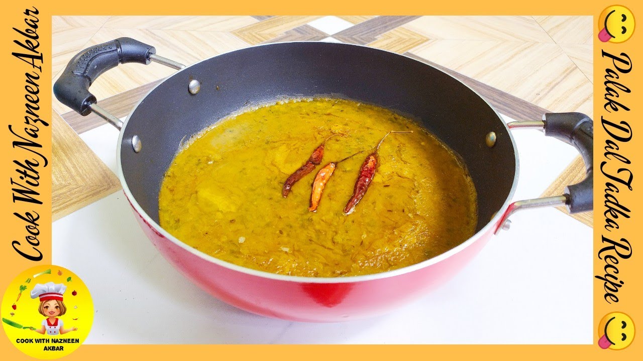 Palak Dal Tadka Recipe Palak Dal in Pressure Cooker Easy and
