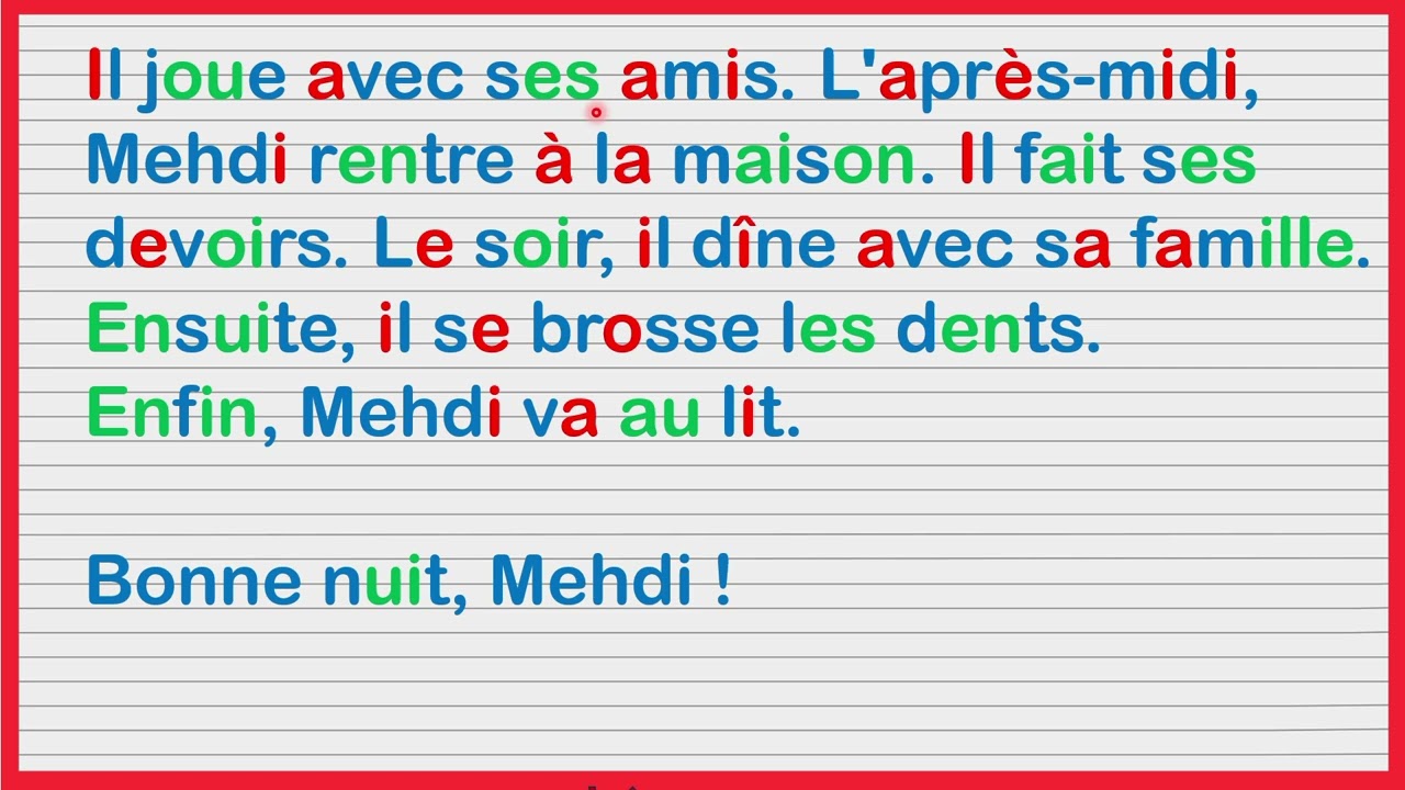 تعلم القراءة و الفهم من خلال نصوص مبسطة باللغة الفرنسية 🇫🇷🇫🇷
