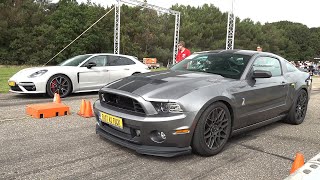 850Hp Ford Mustang Shelby Gt500 With Whipple Supercharger Vs Porsche Panamera Sport Turismo Turbo