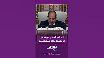 الرئيس السيسي السلام العادل لن يتحقق إلا بوجود دولة فلسطينية 