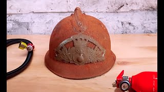 Very Rusted Firefighter Helmet Restoration 🧯