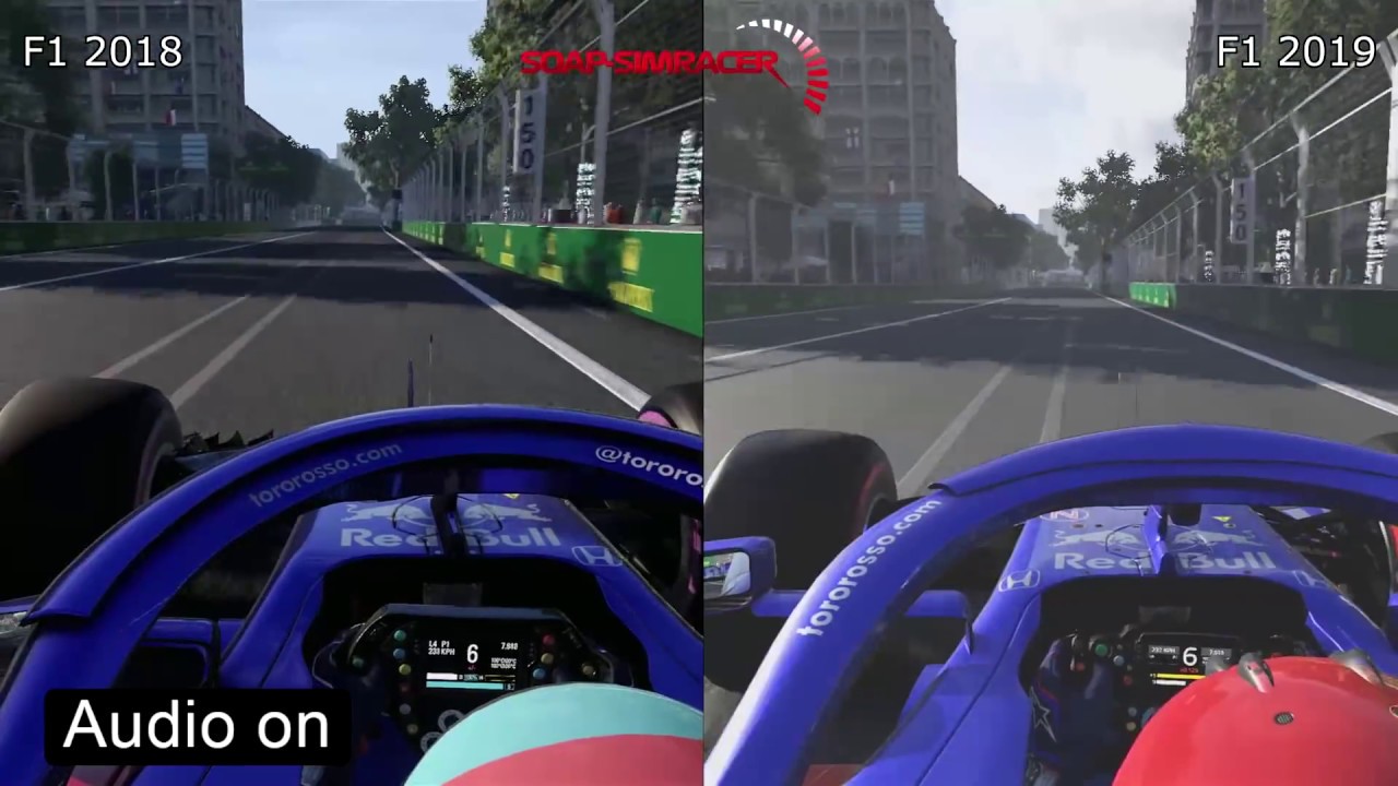F1 2018 vs F1 2019 (Toro Rosso at Baku Comparison)