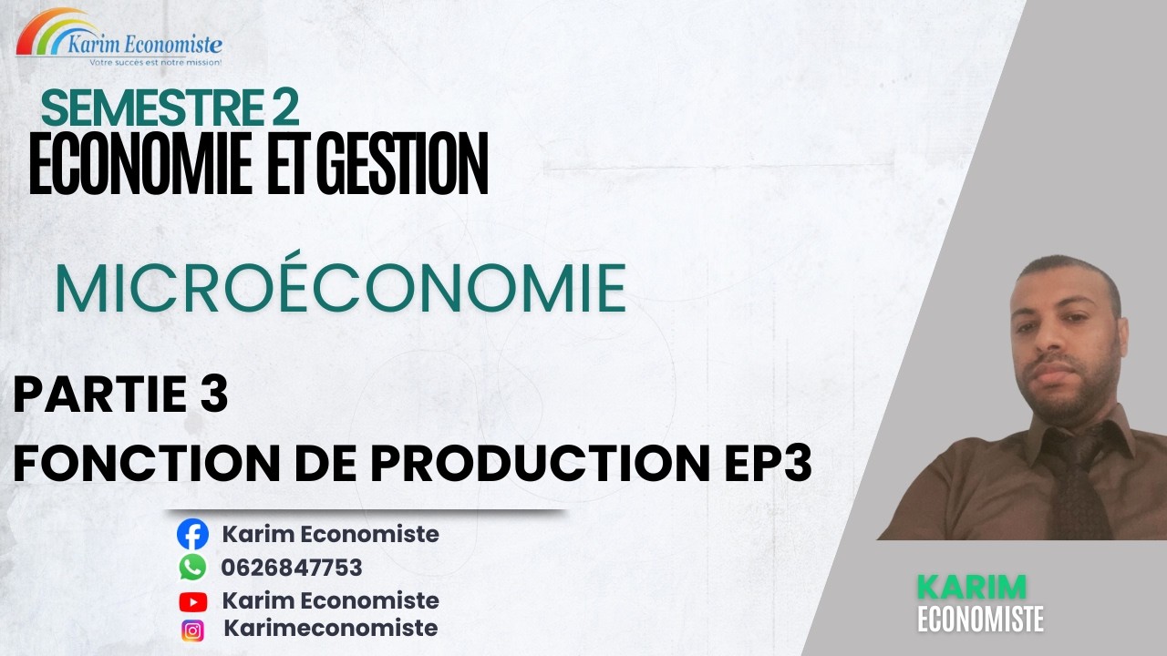 Microéconomie S2 Partie 3 La fonction de production EP3