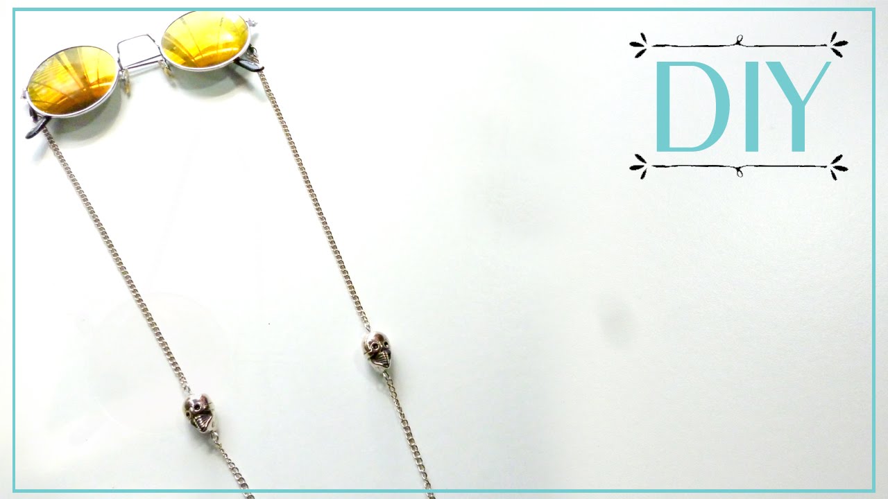 DIY Sunglass chain strap with skulls YouTube