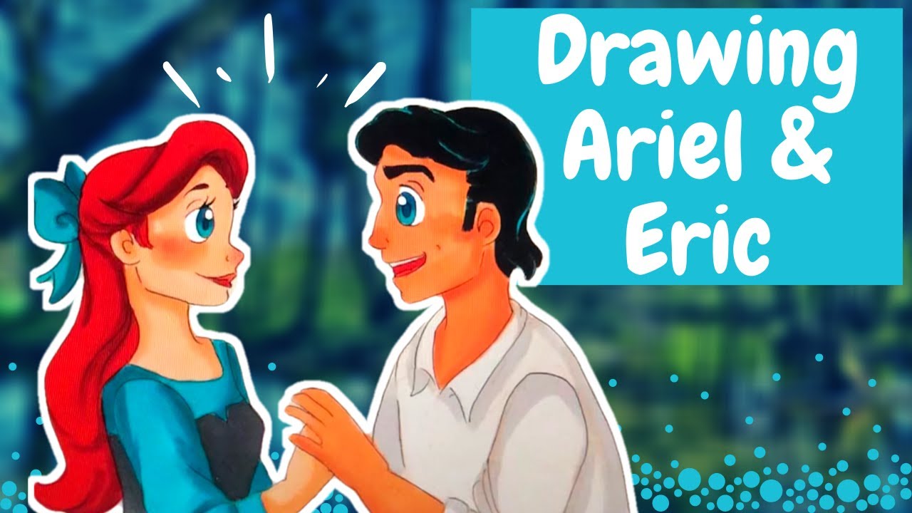 How To Draw Ariel And Eric Disney Little Mermaid Animation Drawing Of