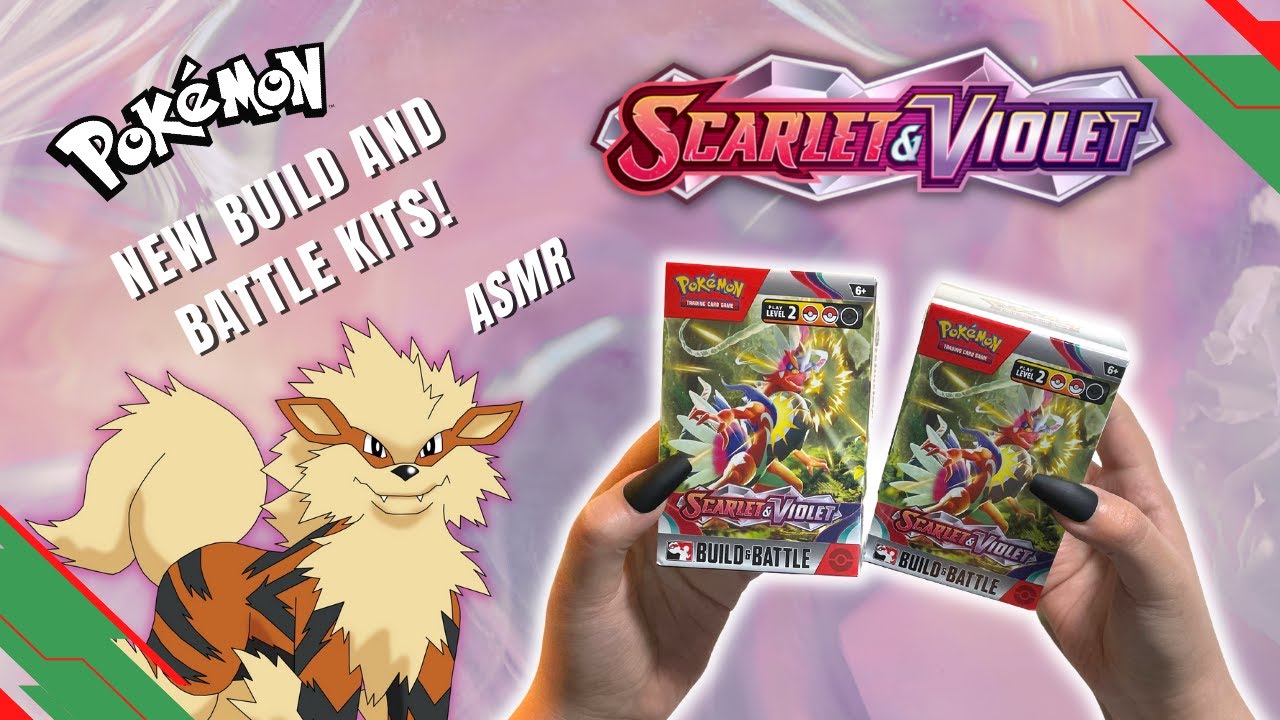 ASMR New Pokemon Scarlet Build and Battle Kit Opening / All New Cards!
