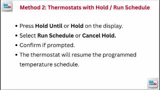 How to Turn Off Temporary Hold on Honeywell Thermostat - Resume Schedule