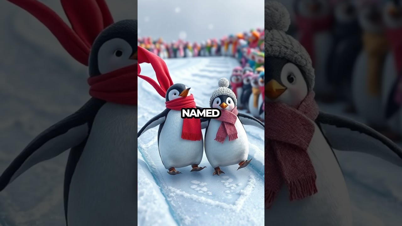 Penguins Slide, Tumble, and Fall in Hilarious Winter Olympics! #Shorts