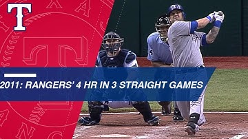 Texas hits 4+ home runs in 3 straight games in 2011