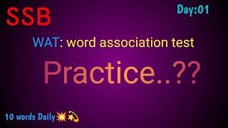 🚀 How to Crack SSB WAT Day 01 | 10 Most Repeated Words | Psychology Test Practice