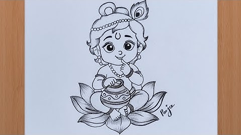 How to Draw Little Krishna Step-by-Step | Easy Krishna Drawing for Beginners | Lord Krishna Chitra |